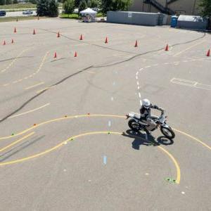 Motorcycle Rider in training Course